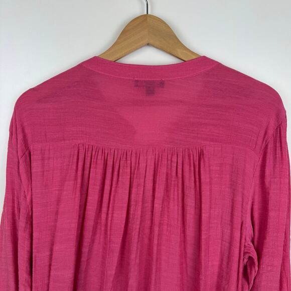 Cocomo Womens Popover Tie Front Blouse Sz‎ 3X Pink 3/4 Length Sleeves Feminine - Picture 6 of 11